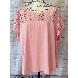 NEW Lane Bryant Women’s Cap-Sleeve Blush Tee (Size 26/28)